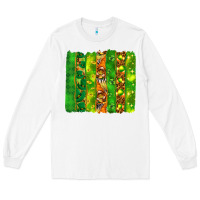 White St. Patrick's Day brushstrokes Long Sleeve Tee - HowdyJamesFarm