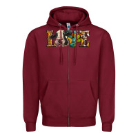 Burgundy Western Love Holstein Cow Zipper Hoodie - LillyAllenDesigns