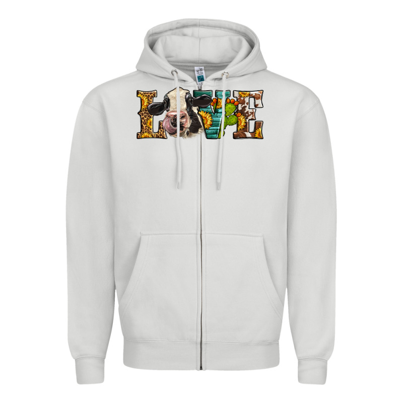 Western Love Holstein Cow Zipper Hoodie by LillyAllenDesigns | Teevron