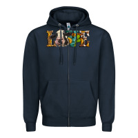 Navy Western Love Holstein Cow Zipper Hoodie - LillyAllenDesigns
