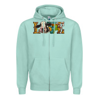 Seafoam Western Love Holstein Cow Zipper Hoodie - LillyAllenDesigns