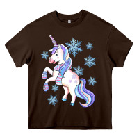 Chocolate Brown Winter unicorn Heavy Core Tee - Artiststas