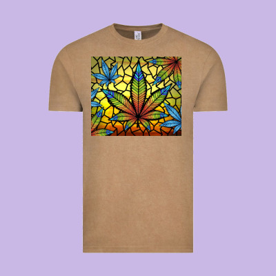Stained Glass Weed Vintage Tee Designed By Tumblerdesignbyshophia