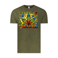 Vintage Olive stained glass weed Vintage Tee - TumblerDesignByShophia