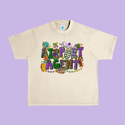 Airport Agent Mardi Gras Urban Heavy Tee Designed By Cowgirlartshop