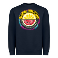 Navy Hello Summer Heavyweight Sweatshirt - CowhideDigitalArt