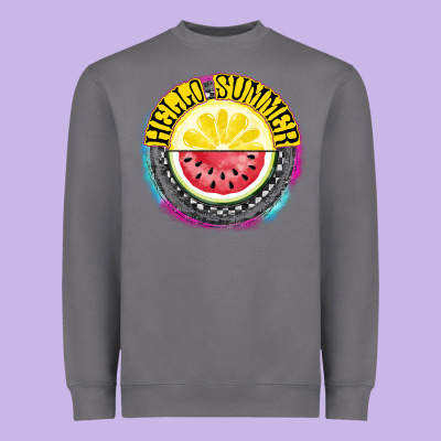 Hello Summer Heavyweight Sweatshirt Designed By Cowhidedigitalart