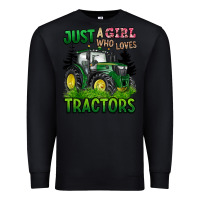 Black just a girl who loves tractors Premium Sweatshirt - BarkalooDesign