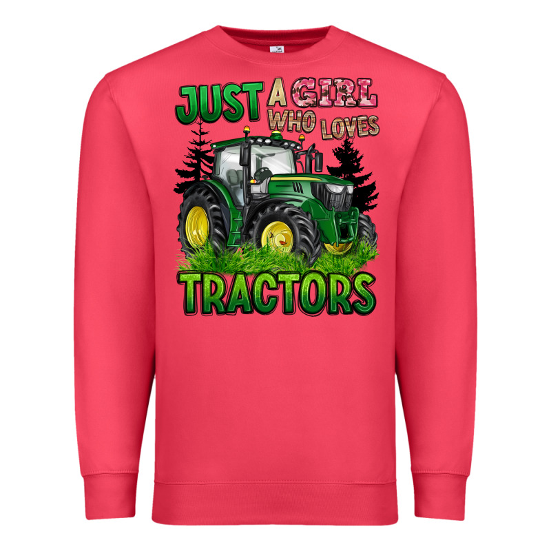 Just A Girl Who Loves Tractors Premium Sweatshirt by BarkalooDesign | Teevron