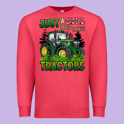 Just A Girl Who Loves Tractors Premium Sweatshirt Designed By Barkaloodesign