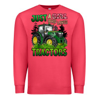 Cardinal just a girl who loves tractors Premium Sweatshirt - BarkalooDesign