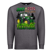 Charcoal Heather just a girl who loves tractors Premium Sweatshirt - BarkalooDesign