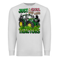 Dove Grey just a girl who loves tractors Premium Sweatshirt - BarkalooDesign