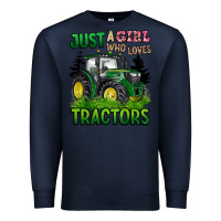 Navy just a girl who loves tractors Premium Sweatshirt - BarkalooDesign