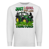 Oatmeal Heather just a girl who loves tractors Premium Sweatshirt - BarkalooDesign