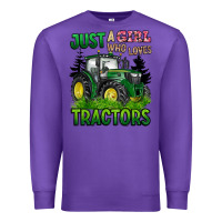 Purple just a girl who loves tractors Premium Sweatshirt - BarkalooDesign