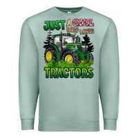 Seafoam just a girl who loves tractors Premium Sweatshirt - BarkalooDesign
