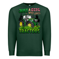 Sports Green just a girl who loves tractors Premium Sweatshirt - BarkalooDesign