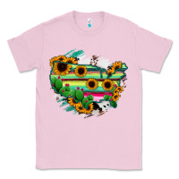 Bubblegum Pink America Map Sunflower Cactus Serape Classic Tee - RanaPortraitStore