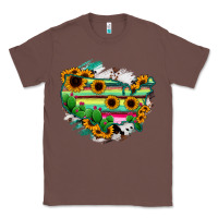 Chestnut America Map Sunflower Cactus Serape Classic Tee - RanaPortraitStore