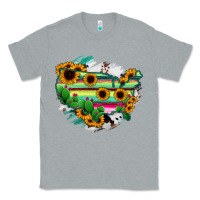 Heather Grey America Map Sunflower Cactus Serape Classic Tee - RanaPortraitStore