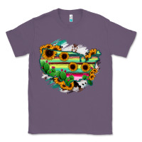 Lavender America Map Sunflower Cactus Serape Classic Tee - RanaPortraitStore