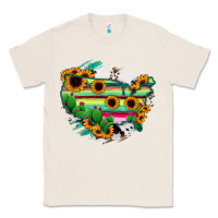 Natural America Map Sunflower Cactus Serape Classic Tee - RanaPortraitStore
