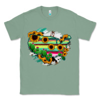 Sage America Map Sunflower Cactus Serape Classic Tee - RanaPortraitStore