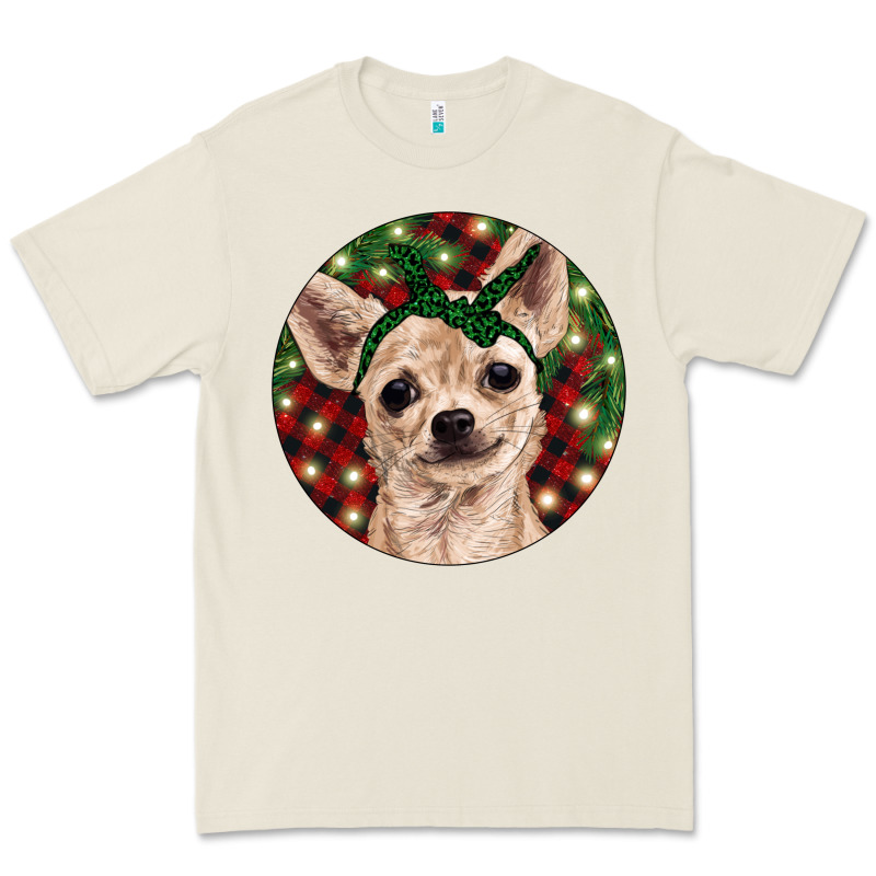 Christmas Chihuahua With Buffalo Plaid Premium Tee by RanaPortraitStore | Teevron