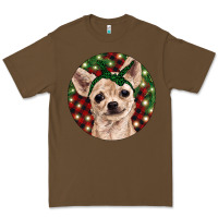 Cacao Christmas Chihuahua With Buffalo Plaid Premium Tee - RanaPortraitStore