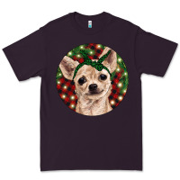 Plum Christmas Chihuahua With Buffalo Plaid Premium Tee - RanaPortraitStore