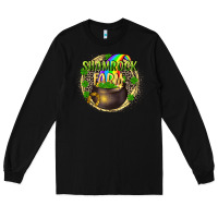 Black St. Patrick's Shamrock farm Long Sleeve Tee - CowGirlArtShop