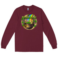 Burgundy St. Patrick's Shamrock farm Long Sleeve Tee - CowGirlArtShop
