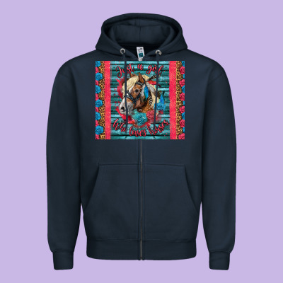 Just A Girl Who Loves Horses Zipper Hoodie Designed By Lillyallendesigns