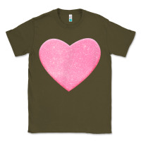 Army Green Valentines Pink Heart Classic Tee - FloraArt