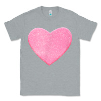 Heather Grey Valentines Pink Heart Classic Tee - FloraArt