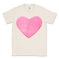 Natural Valentines Pink Heart Classic Tee - FloraArt