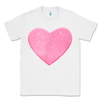 White Valentines Pink Heart Classic Tee - FloraArt