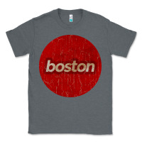 Charcoal Heather boston   simple red circle vintage Classic Tee - FloraArt