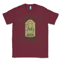 Burgundy shotz beer worn Classic Tee - FloraArt