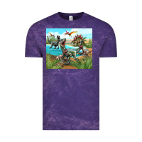 Cloud Purple dinosaurs Vintage Tee - TumblerDesignByShophia