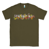 Army Green Snow White And The Seven Dwarfs Marching In Line Classic Tee - FloraArt