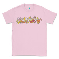 Bubblegum Pink Snow White And The Seven Dwarfs Marching In Line Classic Tee - FloraArt