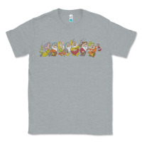 Heather Grey Snow White And The Seven Dwarfs Marching In Line Classic Tee - FloraArt