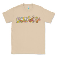 Mushroom Snow White And The Seven Dwarfs Marching In Line Classic Tee - FloraArt