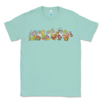 Seafoam Snow White And The Seven Dwarfs Marching In Line Classic Tee - FloraArt
