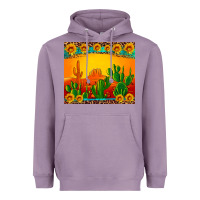 Lavender desert sunset with cactus sunflowers and leopard Heavyweight Hoodie - Artiststas