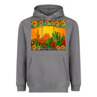 Storm desert sunset with cactus sunflowers and leopard Heavyweight Hoodie - Artiststas