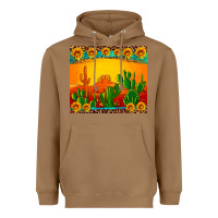Toasted Coconut desert sunset with cactus sunflowers and leopard Heavyweight Hoodie - Artiststas