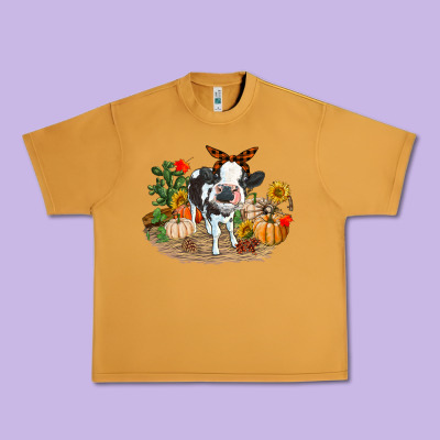 Fall Baby Cow Urban Heavy Tee Designed By Ranaportraitstore